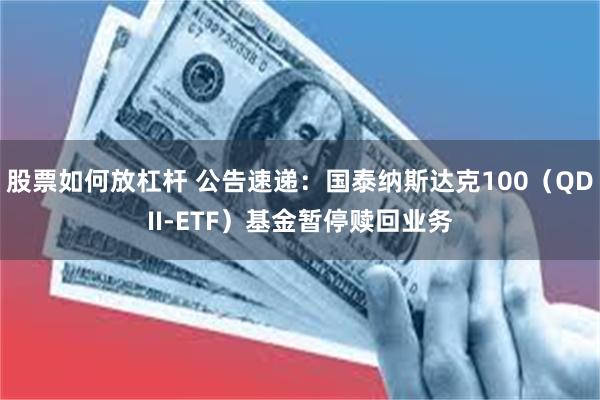 股票如何放杠杆 公告速递：国泰纳斯达克100（QDII-ETF）基金暂停赎回业务