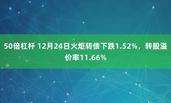 50倍杠杆 12月24日火炬转债下跌1.52%，转股溢价率11.66%